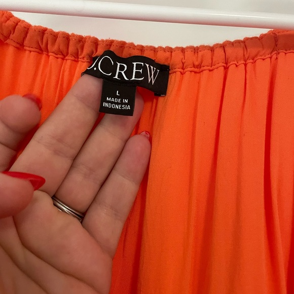 JCrew Orange Women’s Cotton Midi Dress Sz L - Picture 2 of 6